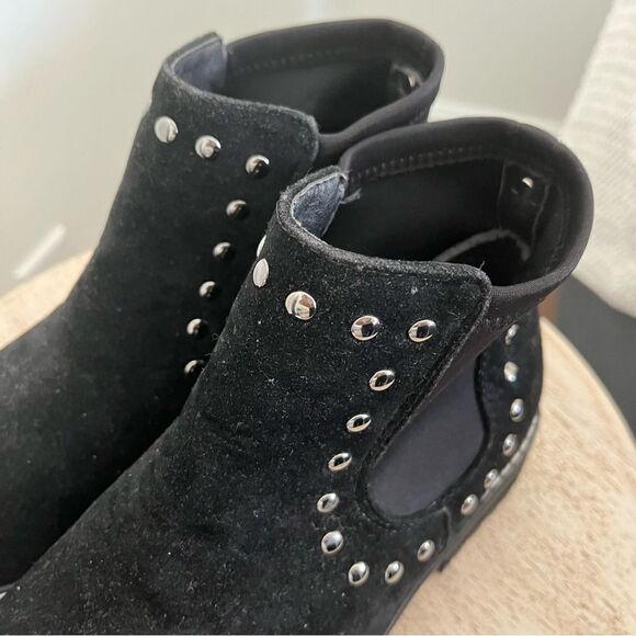 Seven For All Mankind Romanoff Waterproof Ankle Boot Black with Studs 10 NWOB - Picture 5 of 7